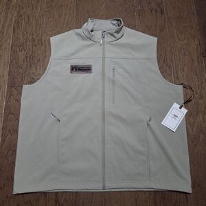 New King Ranch Field Tech Vest Mens 2XL Tan Fleece Lined Ripstop $110